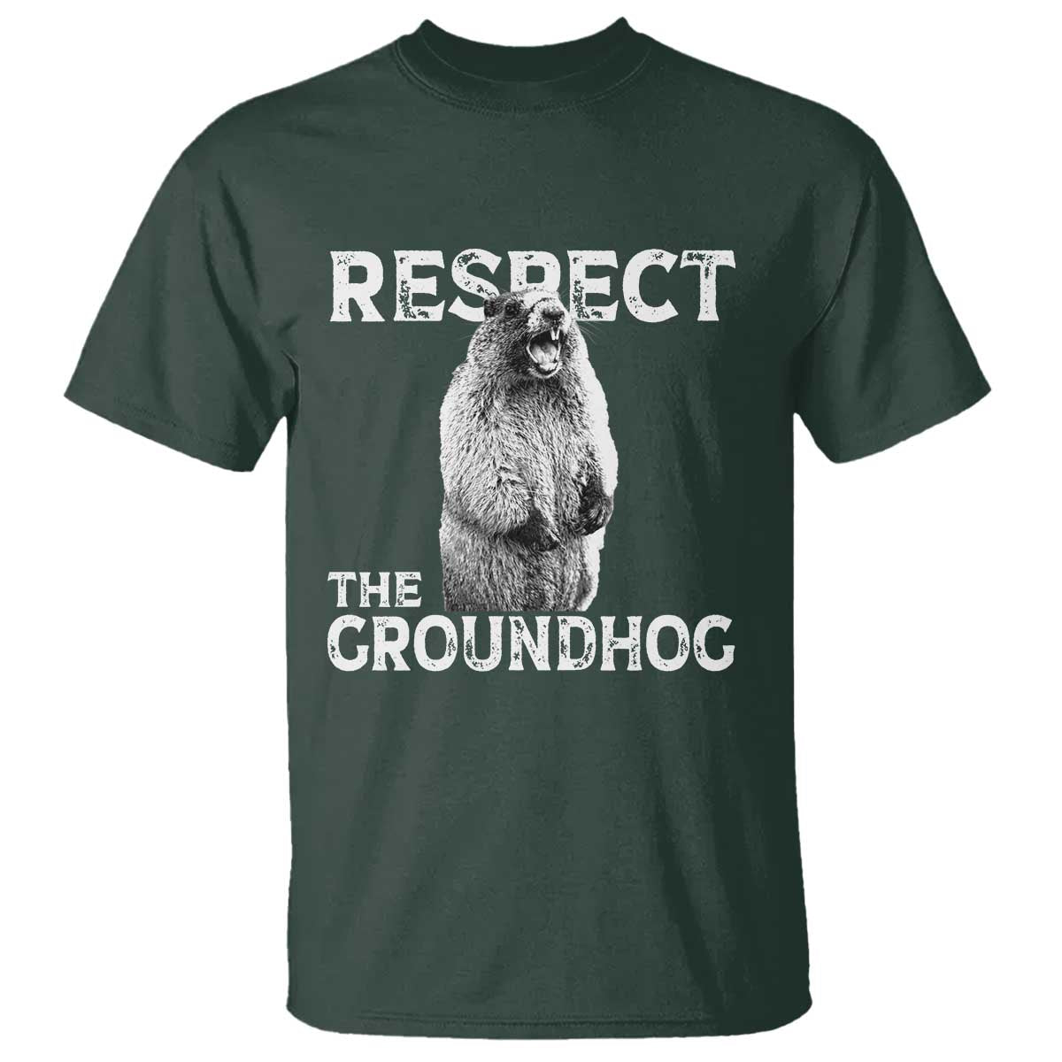 Funny Respect The Groundhog T Shirt Screaming Woodchuck Meme Groundhog Day - Wonder Print Shop
