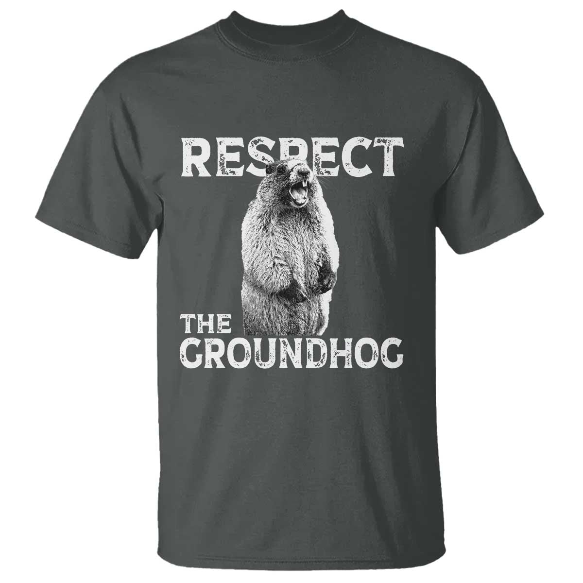 Funny Respect The Groundhog T Shirt Screaming Woodchuck Meme Groundhog Day - Wonder Print Shop