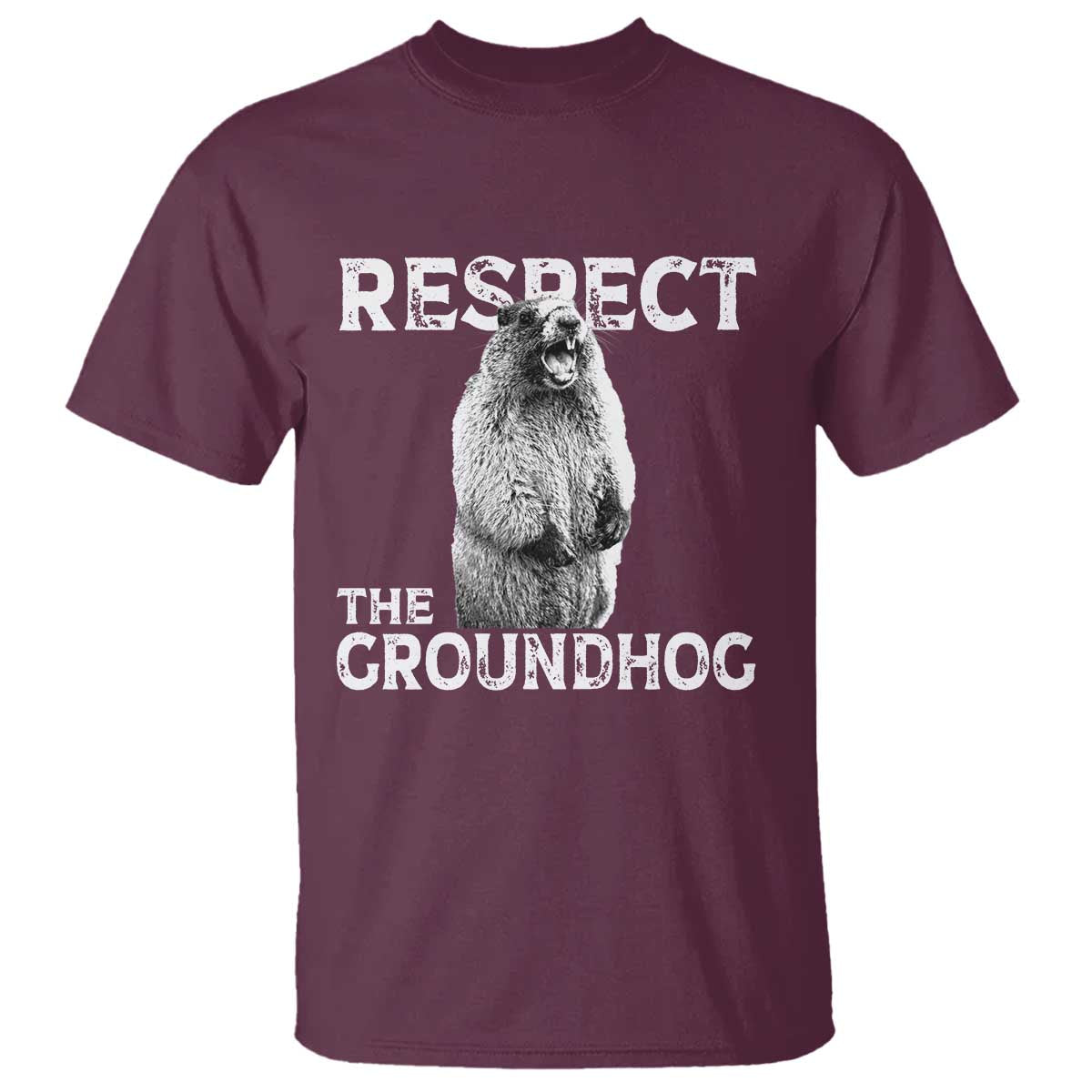 Funny Respect The Groundhog T Shirt Screaming Woodchuck Meme Groundhog Day - Wonder Print Shop