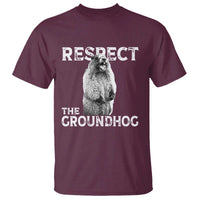 Funny Respect The Groundhog T Shirt Screaming Woodchuck Meme Groundhog Day - Wonder Print Shop