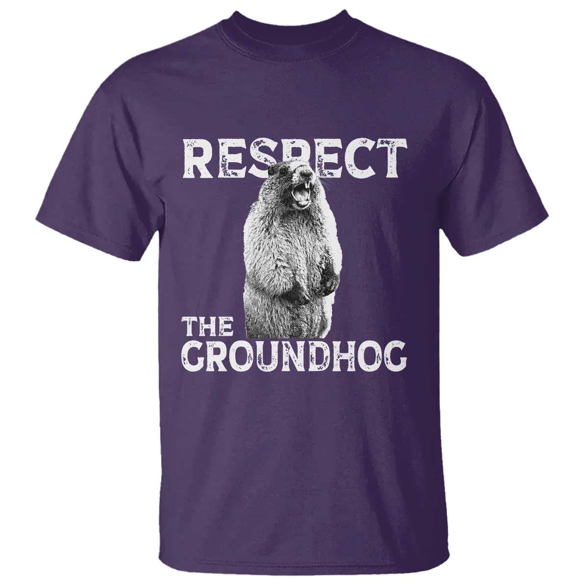 Funny Respect The Groundhog T Shirt Screaming Woodchuck Meme Groundhog Day - Wonder Print Shop
