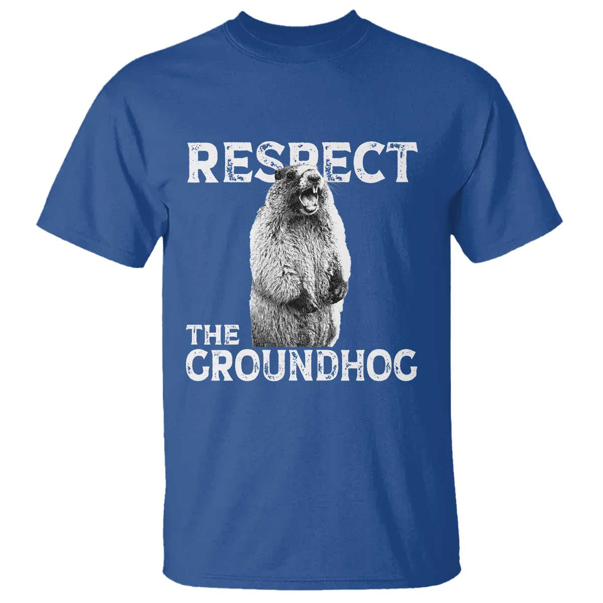 Funny Respect The Groundhog T Shirt Screaming Woodchuck Meme Groundhog Day - Wonder Print Shop