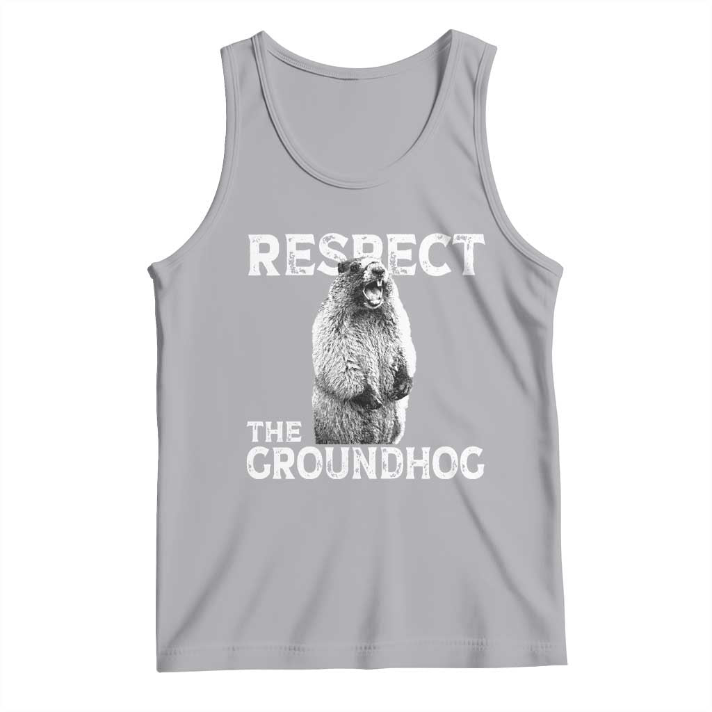 Funny Respect The Groundhog Tank Top Screaming Woodchuck Meme Groundhog Day - Wonder Print Shop