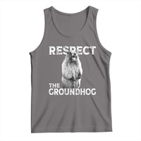 Funny Respect The Groundhog Tank Top Screaming Woodchuck Meme Groundhog Day - Wonder Print Shop