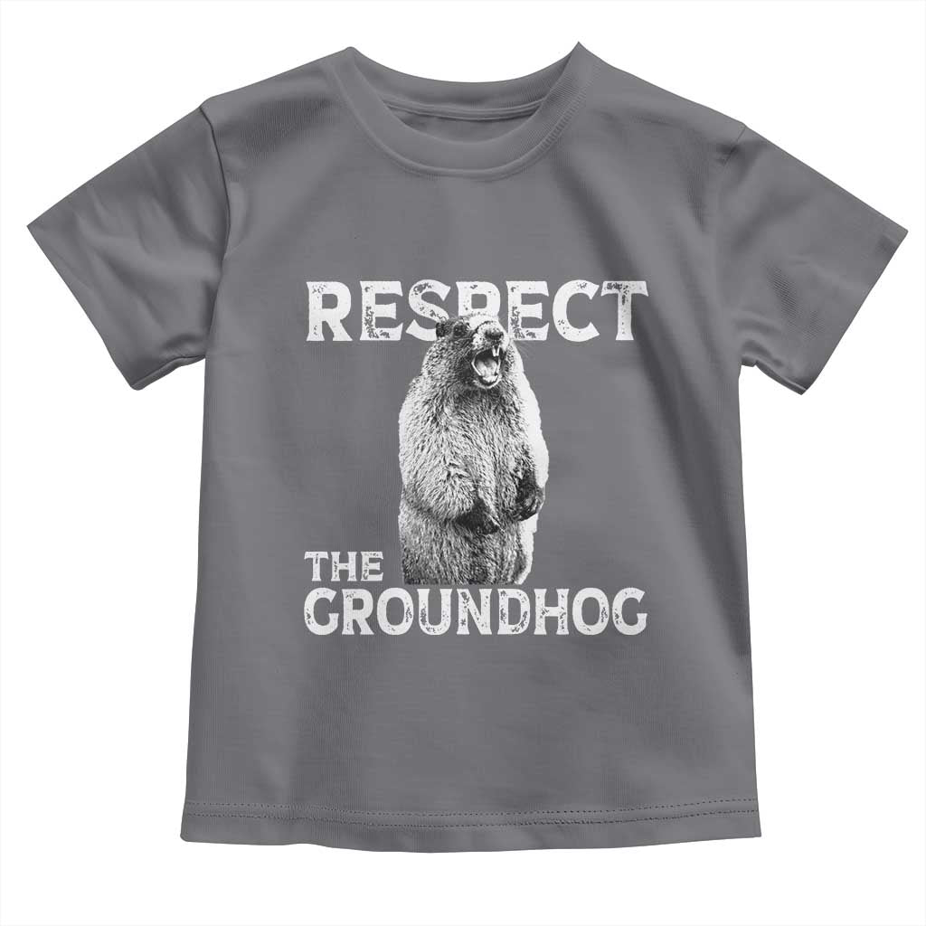 Funny Respect The Groundhog Toddler T Shirt Screaming Woodchuck Meme Groundhog Day - Wonder Print Shop