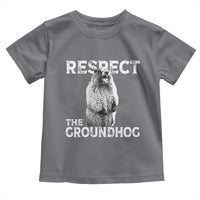 Funny Respect The Groundhog Toddler T Shirt Screaming Woodchuck Meme Groundhog Day - Wonder Print Shop