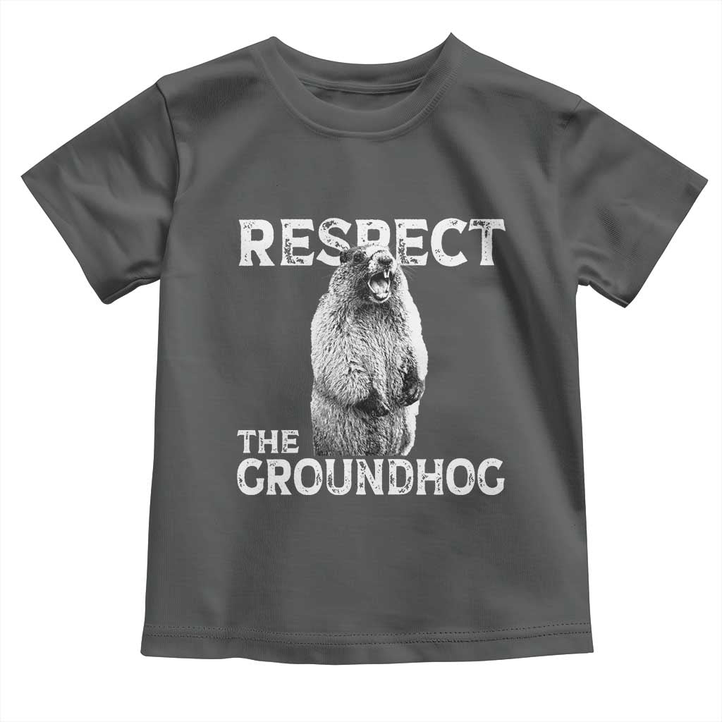 Funny Respect The Groundhog Toddler T Shirt Screaming Woodchuck Meme Groundhog Day - Wonder Print Shop