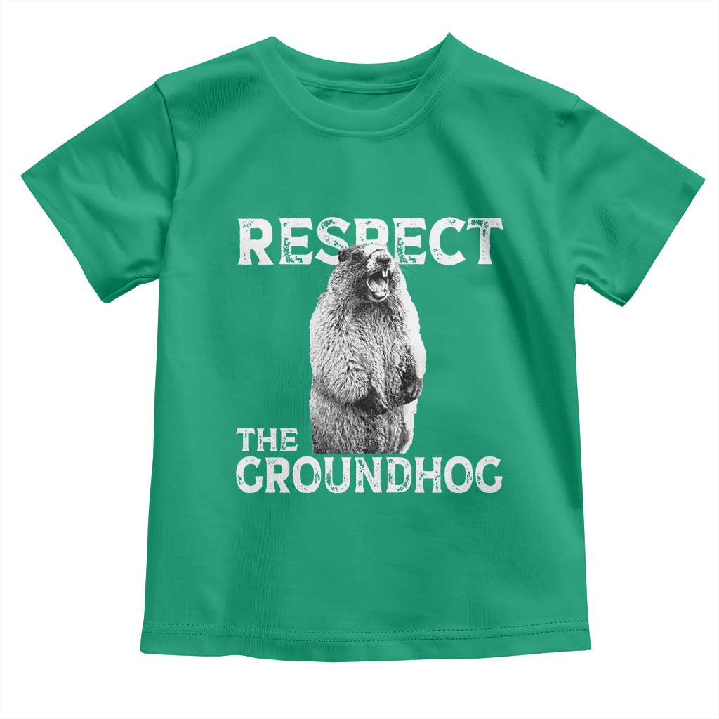 Funny Respect The Groundhog Toddler T Shirt Screaming Woodchuck Meme Groundhog Day - Wonder Print Shop