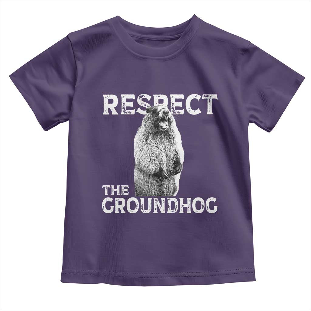 Funny Respect The Groundhog Toddler T Shirt Screaming Woodchuck Meme Groundhog Day - Wonder Print Shop