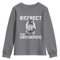 Funny Respect The Groundhog Youth Sweatshirt Screaming Woodchuck Meme Groundhog Day - Wonder Print Shop