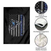 Snowmobile American Flag  Snowcross Riding Winter Sport Garden Flag - Wonder Print Shop