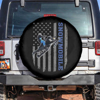 Snowmobile American Flag  Snowcross Riding Winter Sport Spare Tire Cover - Wonder Print Shop