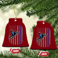 Snowmobile American Flag  Snowcross Riding Winter Sport Ceramic Ornament - Wonder Print Shop