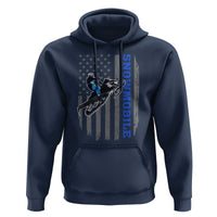 Snowmobile American Flag  Snowcross Riding Winter Sport Hoodie - Wonder Print Shop