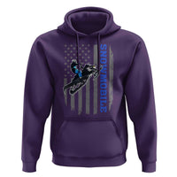 Snowmobile American Flag  Snowcross Riding Winter Sport Hoodie - Wonder Print Shop