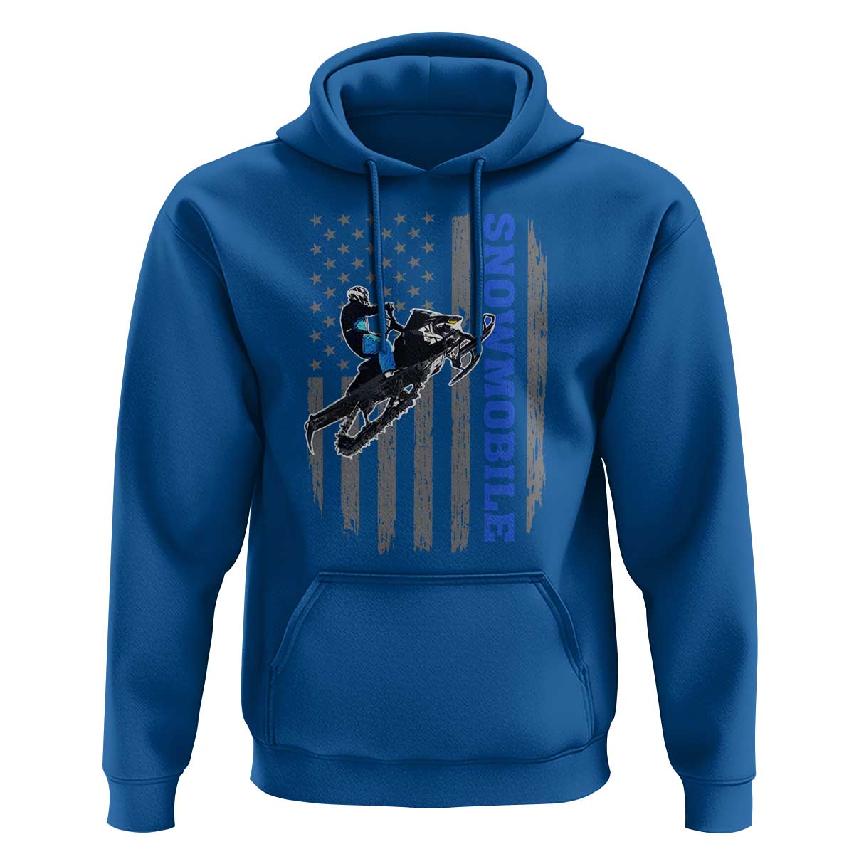 Snowmobile American Flag  Snowcross Riding Winter Sport Hoodie - Wonder Print Shop