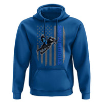 Snowmobile American Flag  Snowcross Riding Winter Sport Hoodie - Wonder Print Shop
