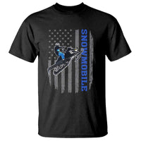 Snowmobile American Flag  Snowcross Riding Winter Sport T Shirt - Wonder Print Shop