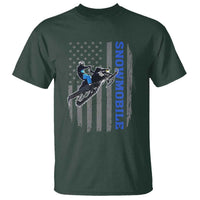 Snowmobile American Flag  Snowcross Riding Winter Sport T Shirt - Wonder Print Shop
