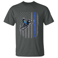 Snowmobile American Flag  Snowcross Riding Winter Sport T Shirt - Wonder Print Shop