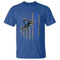 Snowmobile American Flag  Snowcross Riding Winter Sport T Shirt - Wonder Print Shop