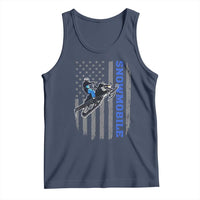 Snowmobile American Flag  Snowcross Riding Winter Sport Tank Top - Wonder Print Shop