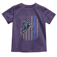Snowmobile American Flag  Snowcross Riding Winter Sport Toddler T Shirt - Wonder Print Shop