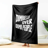 Funny Dumbbells Over Dumb People Throw Blanket Gym Workout Fitness Motivation - Wonder Print Shop