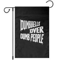 Funny Dumbbells Over Dumb People Garden Flag Gym Workout Fitness Motivation - Wonder Print Shop