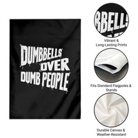 Funny Dumbbells Over Dumb People Garden Flag Gym Workout Fitness Motivation - Wonder Print Shop