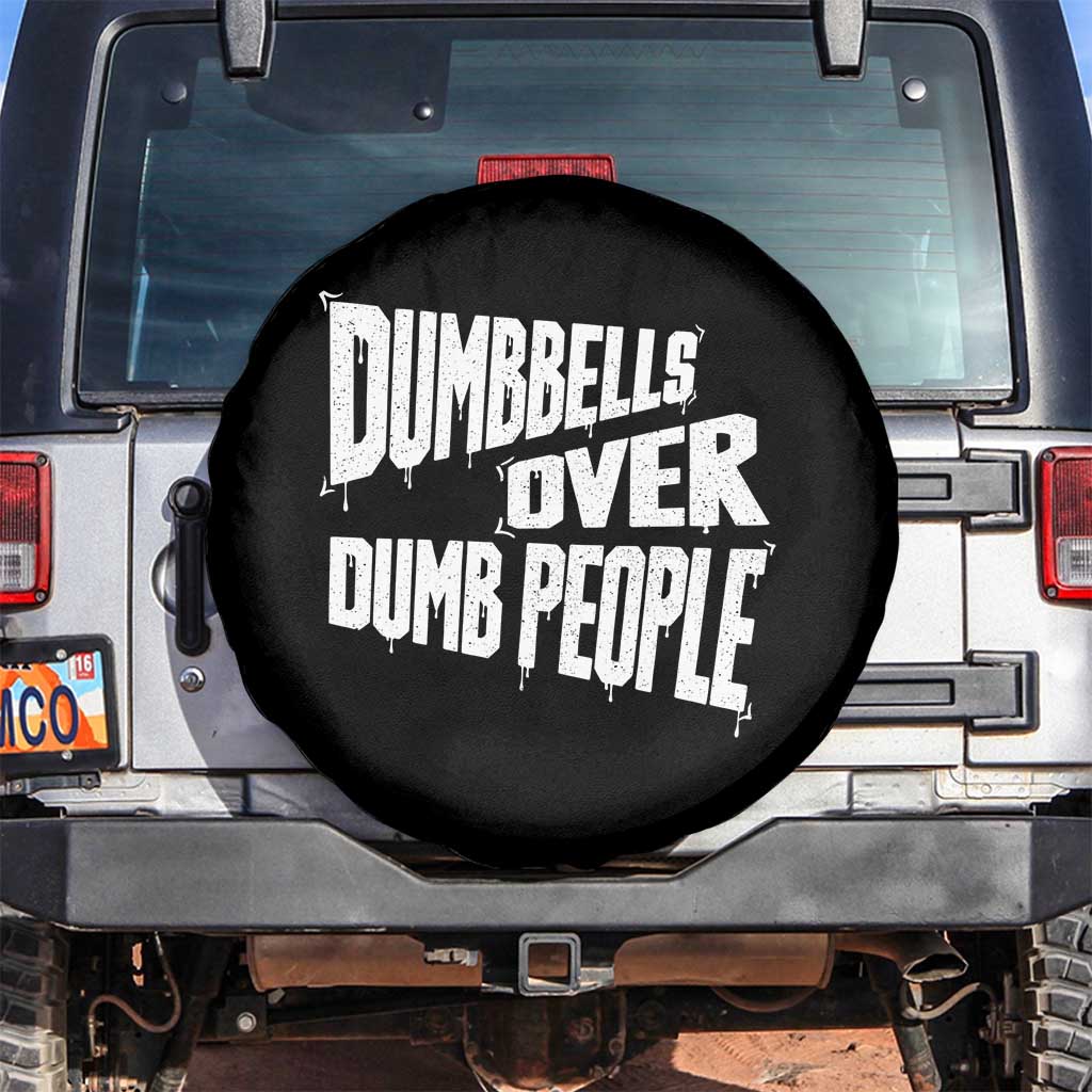 Funny Dumbbells Over Dumb People Spare Tire Cover Gym Workout Fitness Motivation - Wonder Print Shop