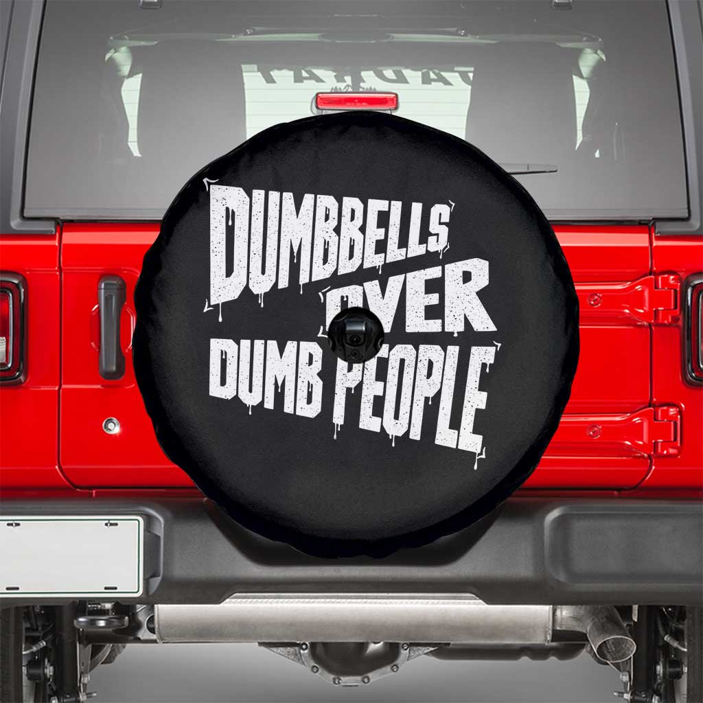 Funny Dumbbells Over Dumb People Spare Tire Cover Gym Workout Fitness Motivation - Wonder Print Shop