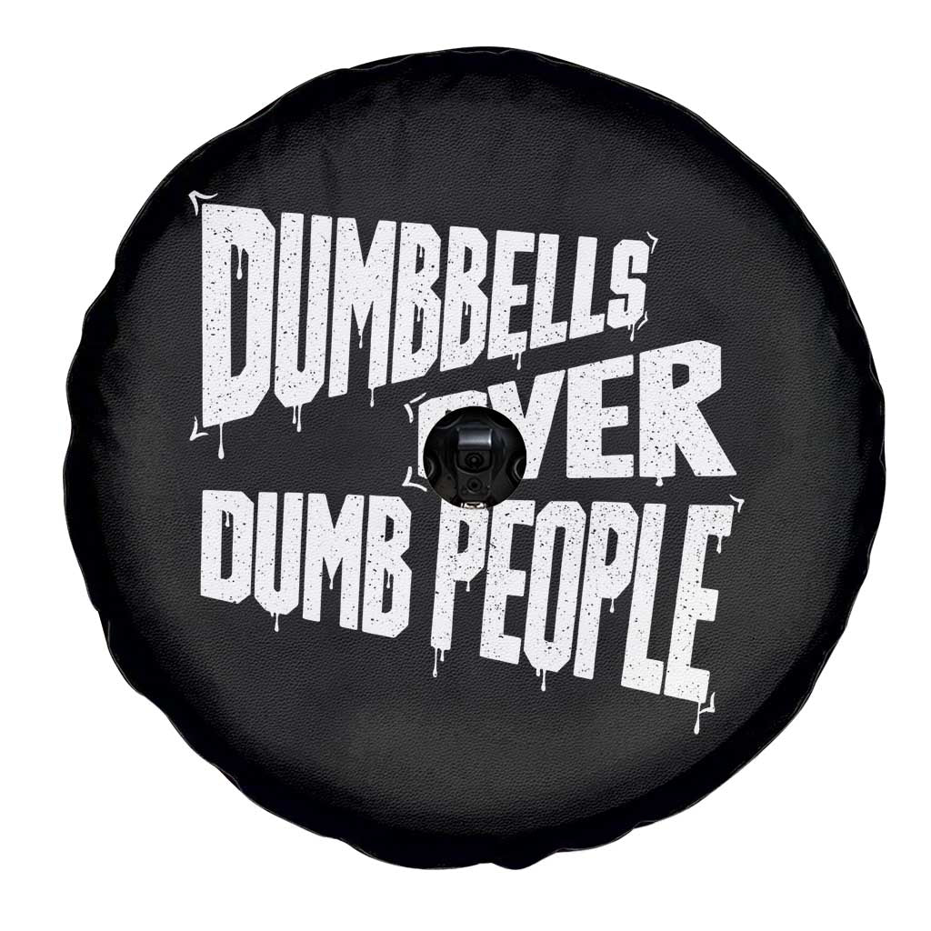 Funny Dumbbells Over Dumb People Spare Tire Cover Gym Workout Fitness Motivation - Wonder Print Shop