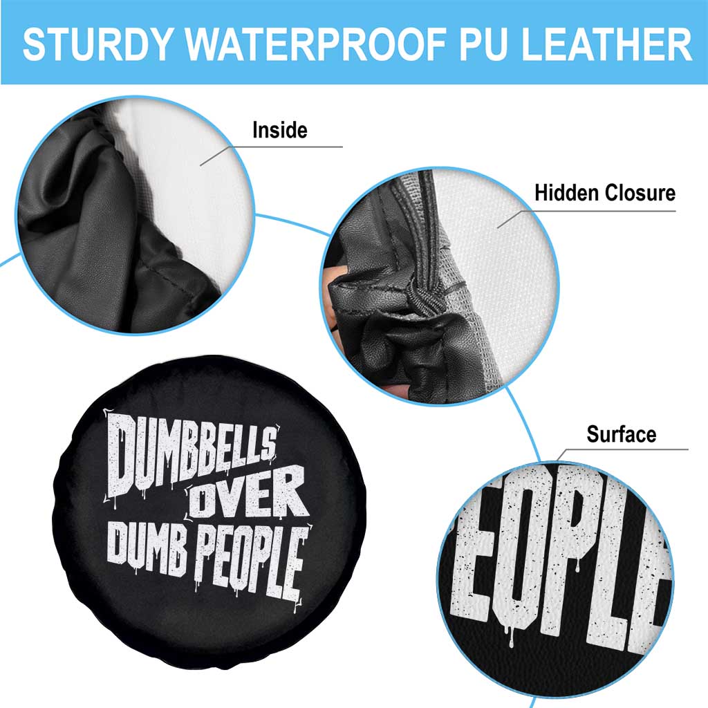 Funny Dumbbells Over Dumb People Spare Tire Cover Gym Workout Fitness Motivation - Wonder Print Shop