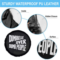 Funny Dumbbells Over Dumb People Spare Tire Cover Gym Workout Fitness Motivation - Wonder Print Shop