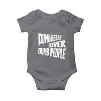 Funny Dumbbells Over Dumb People Baby Onesie Gym Workout Fitness Motivation - Wonder Print Shop