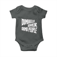 Funny Dumbbells Over Dumb People Baby Onesie Gym Workout Fitness Motivation - Wonder Print Shop