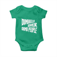 Funny Dumbbells Over Dumb People Baby Onesie Gym Workout Fitness Motivation - Wonder Print Shop