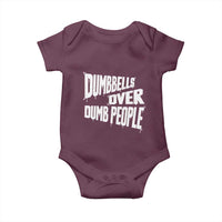 Funny Dumbbells Over Dumb People Baby Onesie Gym Workout Fitness Motivation - Wonder Print Shop