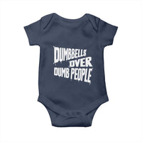 Funny Dumbbells Over Dumb People Baby Onesie Gym Workout Fitness Motivation - Wonder Print Shop