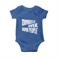 Funny Dumbbells Over Dumb People Baby Onesie Gym Workout Fitness Motivation - Wonder Print Shop