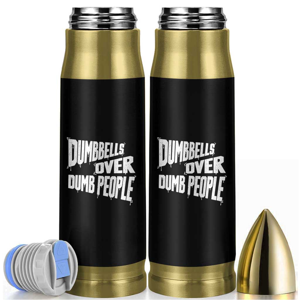 Funny Dumbbells Over Dumb People Bullet Tumbler Gym Workout Fitness Motivation - Wonder Print Shop