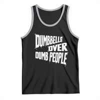 Funny Dumbbells Over Dumb People Tank Top Gym Workout Fitness Motivation - Wonder Print Shop