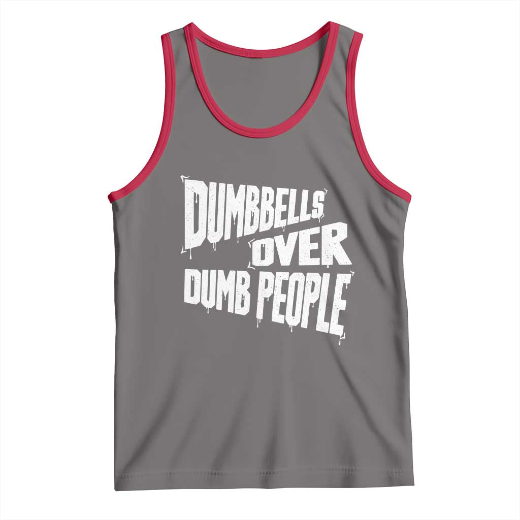 Funny Dumbbells Over Dumb People Tank Top Gym Workout Fitness Motivation - Wonder Print Shop