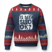 Funny Snowmobile Ugly Christmas Sweater Is My Sled Ok Winter Sport Snowmobile Track - Wonder Print Shop