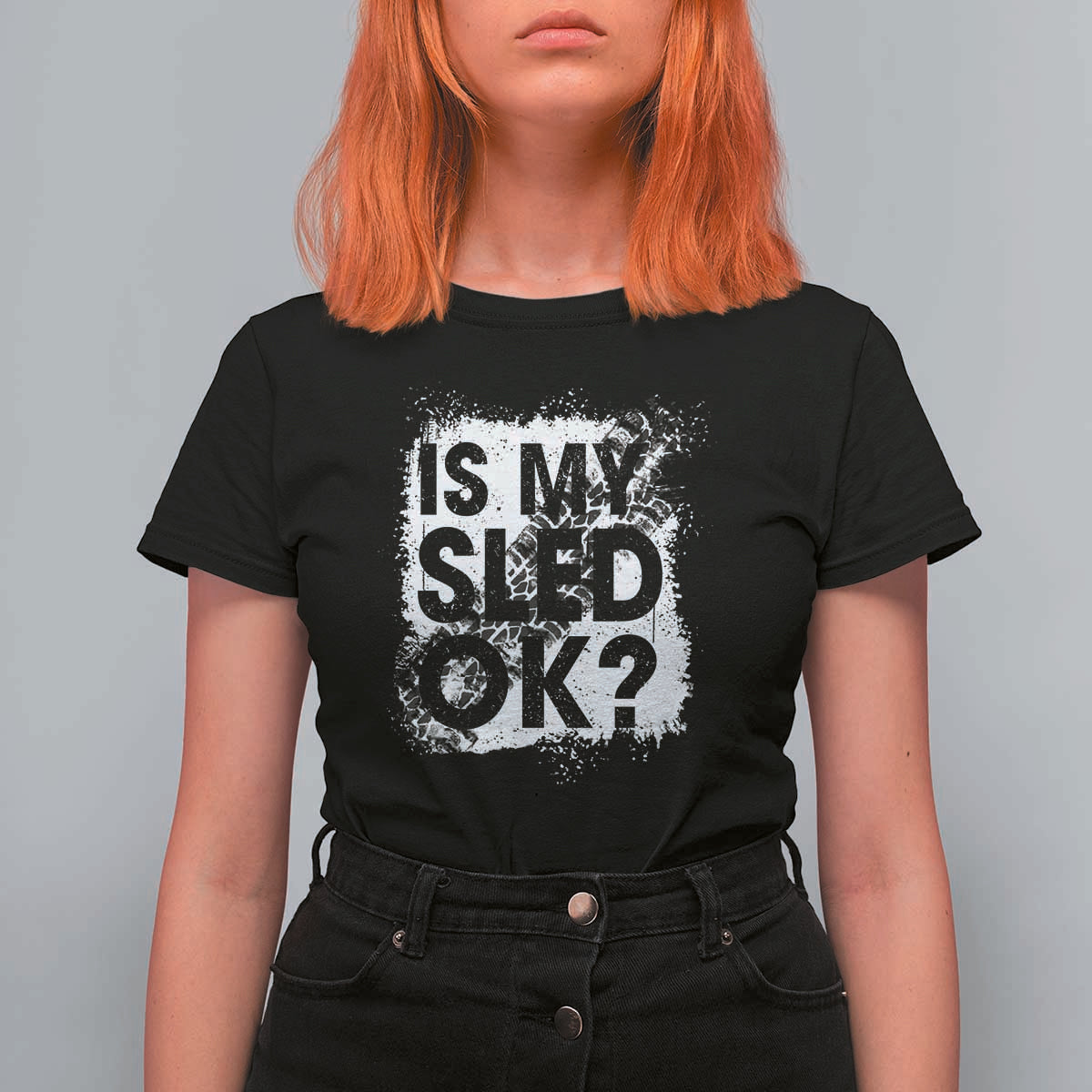 Funny Snowmobile T Shirt For Women Is My Sled Ok Winter Sport Snowmobile Track - Wonder Print Shop