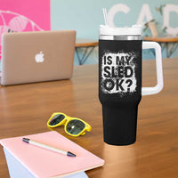 Funny Snowmobile Tumbler With Handle Is My Sled Ok Winter Sport Snowmobile Track - Wonder Print Shop