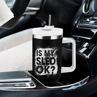 Funny Snowmobile Tumbler With Handle Is My Sled Ok Winter Sport Snowmobile Track - Wonder Print Shop