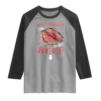 Funny May I Suggest The Roast Beef Raglan Shirt Embarrassing Inappropriate Adult Humor