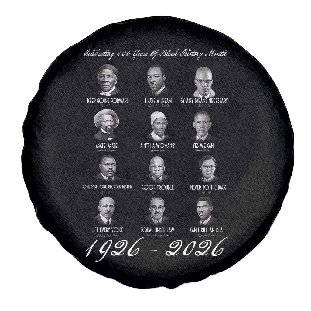 Celebrating 100 Years Of Black History Month 1926 2026 Spare Tire Cover Black Leaders